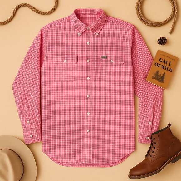 Ralph Lauren Sportsman Red Plaid Shirt Men Large Western Heritage Long Sleeve - Picture 2 of 11